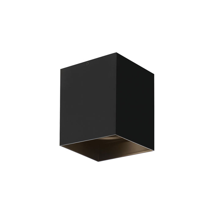 Exo LED Flush Mount Ceiling Light in Small/20-Degree/Matte Black / Black.