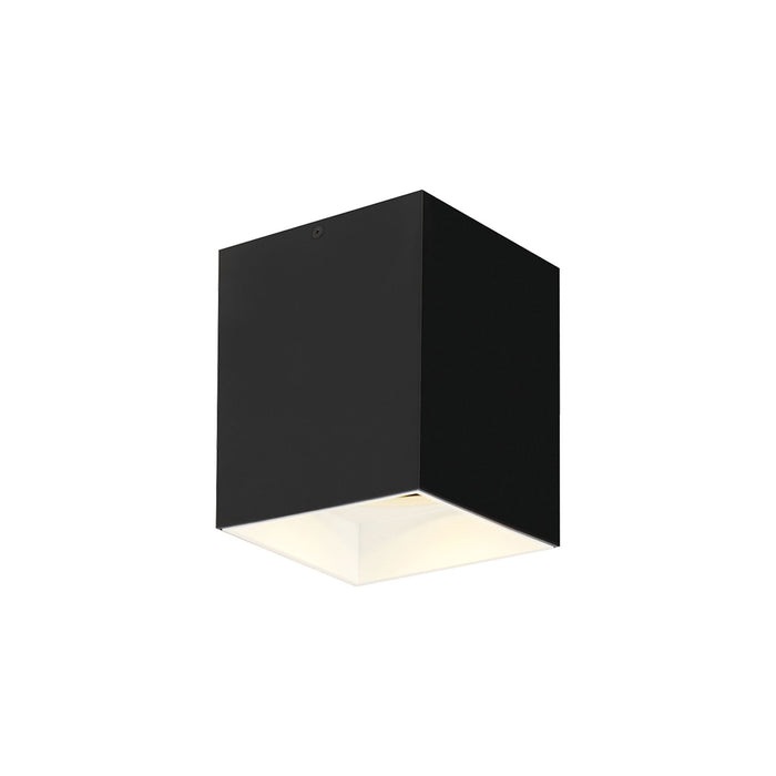 Exo LED Flush Mount Ceiling Light in Small/20-Degree/Matte Black / White.