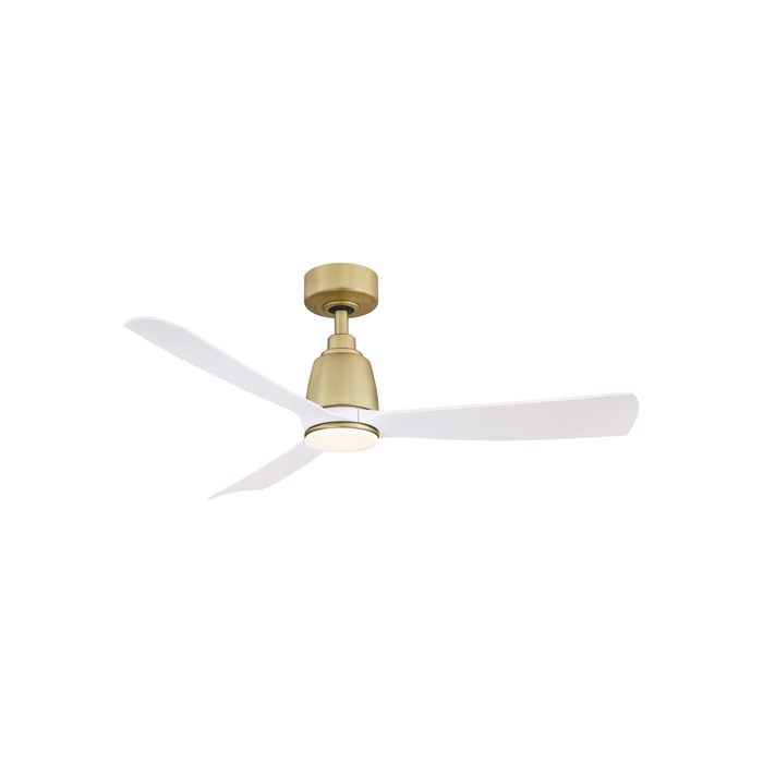 Kute Indoor / Outdoor LED Ceiling Fan in 44-Inch/Brushed Satin Brass.