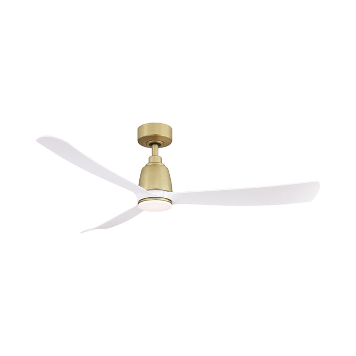 Kute Indoor / Outdoor LED Ceiling Fan in 52-Inch/Brushed Satin Brass.