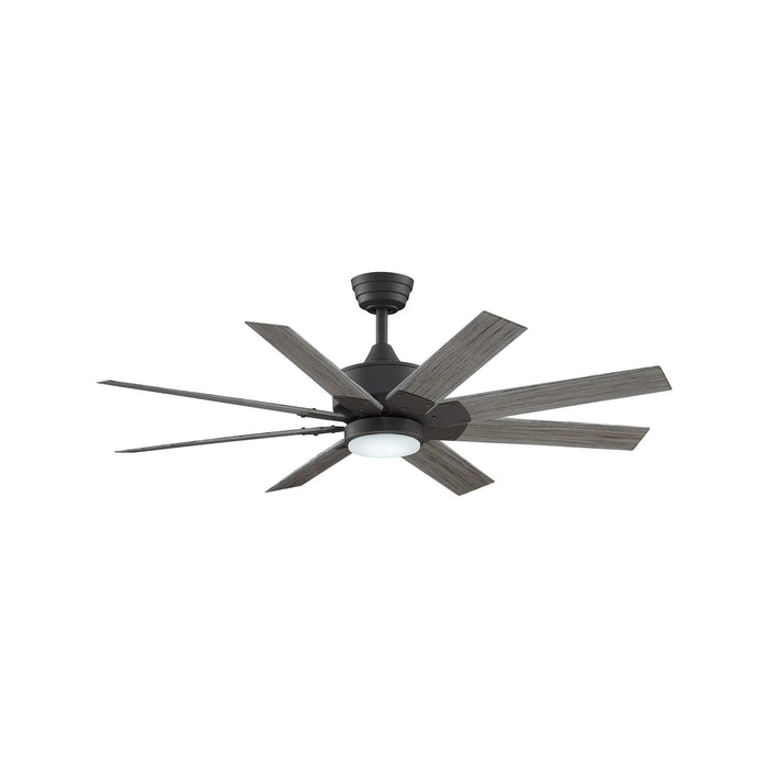 Levon Custom LED Ceiling Fan in Matte Greige/Weathered Wood/52-Inch.
