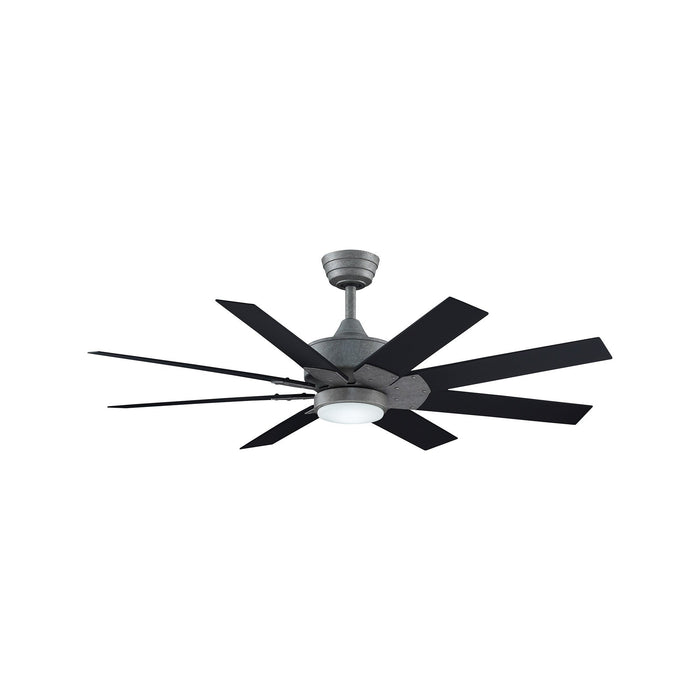 Levon Custom LED Ceiling Fan in Galvanized/Black/52-Inch.