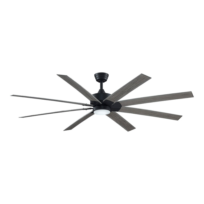Levon Custom LED Ceiling Fan in Black/Weathered Wood/72-Inch.