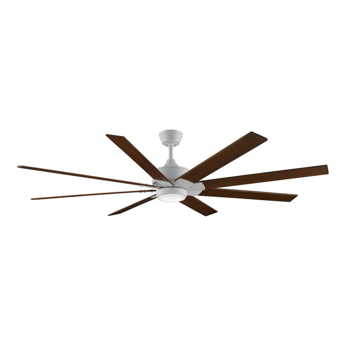 Levon Custom LED Ceiling Fan in Matte White/Dark Walnut/72-Inch.