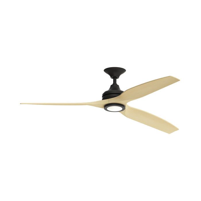 Spitfire LED Ceiling Fan in Black/Natural/48-Inch.