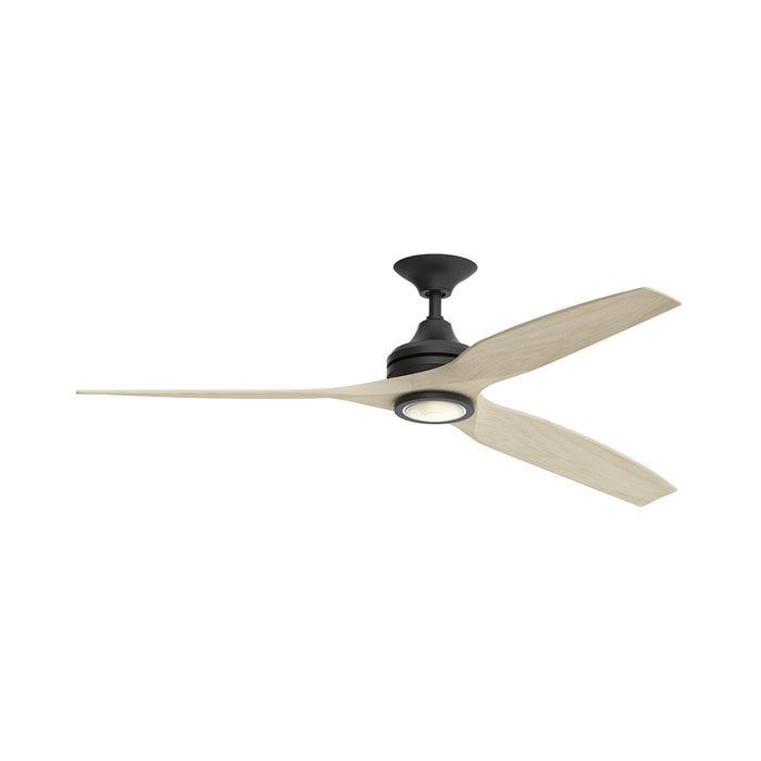 Spitfire LED Ceiling Fan in Black/Washed White/48-Inch.