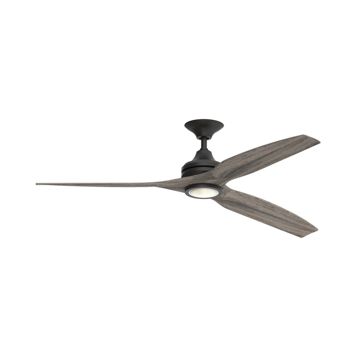 Spitfire LED Ceiling Fan in Black/Weathered Wood/48-Inch.