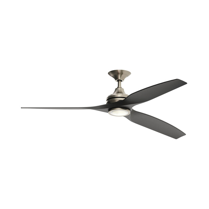 Spitfire LED Ceiling Fan in Brushed Nickel/Black/48-Inch.
