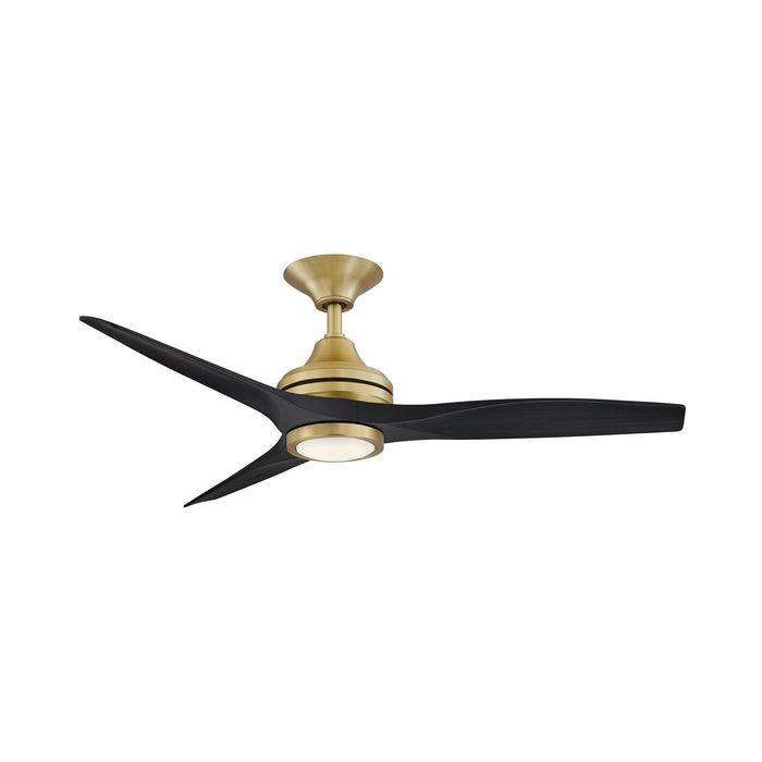 Spitfire LED Ceiling Fan in Brushed Satin Brass/Black/48-Inch.