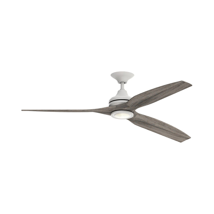 Spitfire LED Ceiling Fan in Matte White/Weathered Wood/48-Inch.