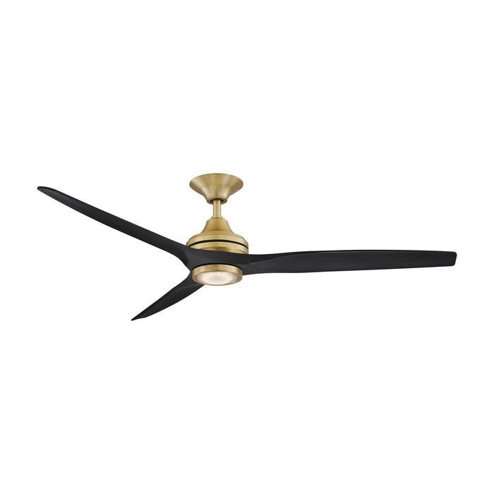 Spitfire LED Ceiling Fan in Brushed Satin Brass/Black/60-Inch.