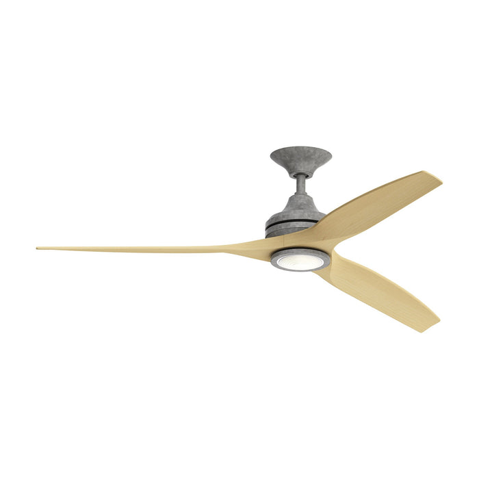 Spitfire LED Ceiling Fan in Galvanized/Natural/60-Inch.
