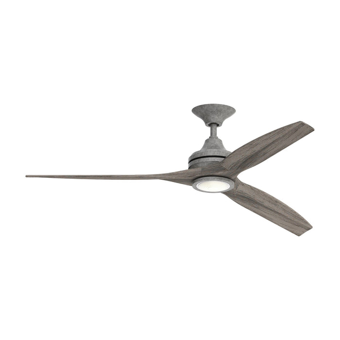 Spitfire LED Ceiling Fan in Galvanized/Weathered Wood/60-Inch.