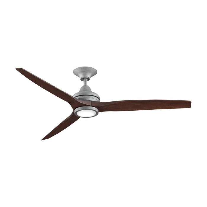 Spitfire LED Ceiling Fan in Galvanized/Whiskey Wood/60-Inch.
