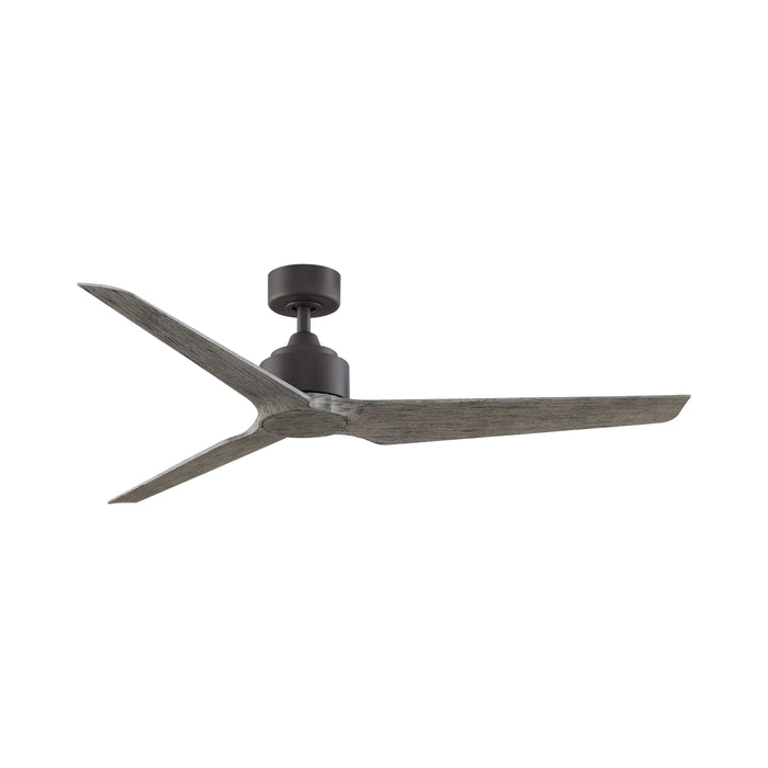 TriAire Custom Ceiling Fan in 60-Inch/Matte Greige/Weathered Wood.