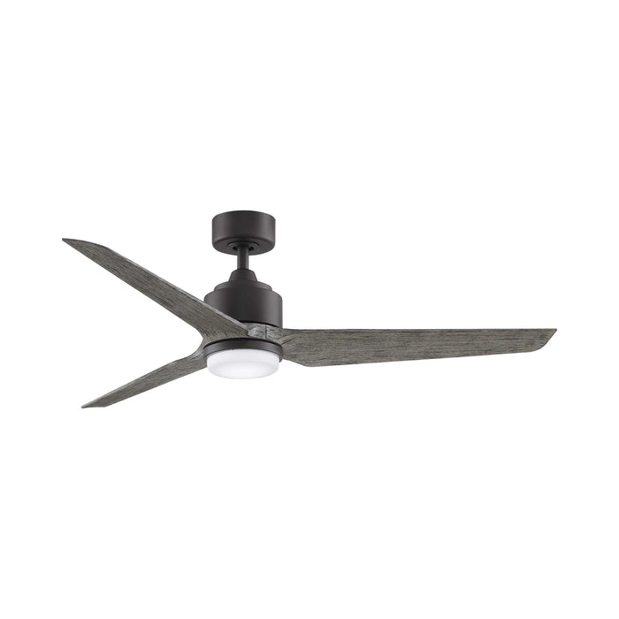 TriAire Custom LED Ceiling Fan in 56-Inch/Matte Greige/Weathered Wood.