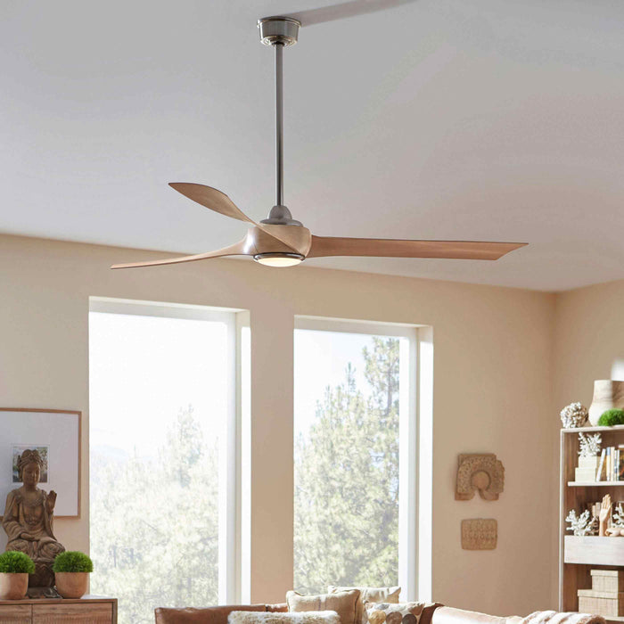 Wrap Custom LED Ceiling Fan in living room.