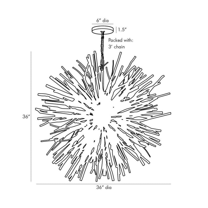 Finch Chandelier - line drawing.