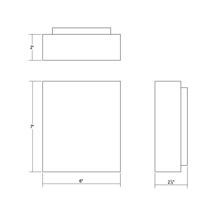 Flat Box™ Outdoor LED Wall Light - line drawing.