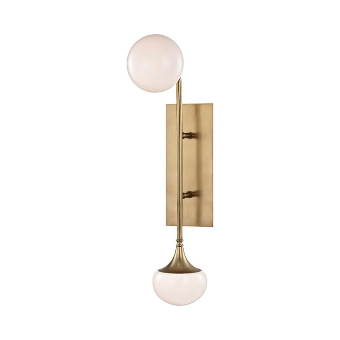 Flemming LED Wall Light in Aged Brass.