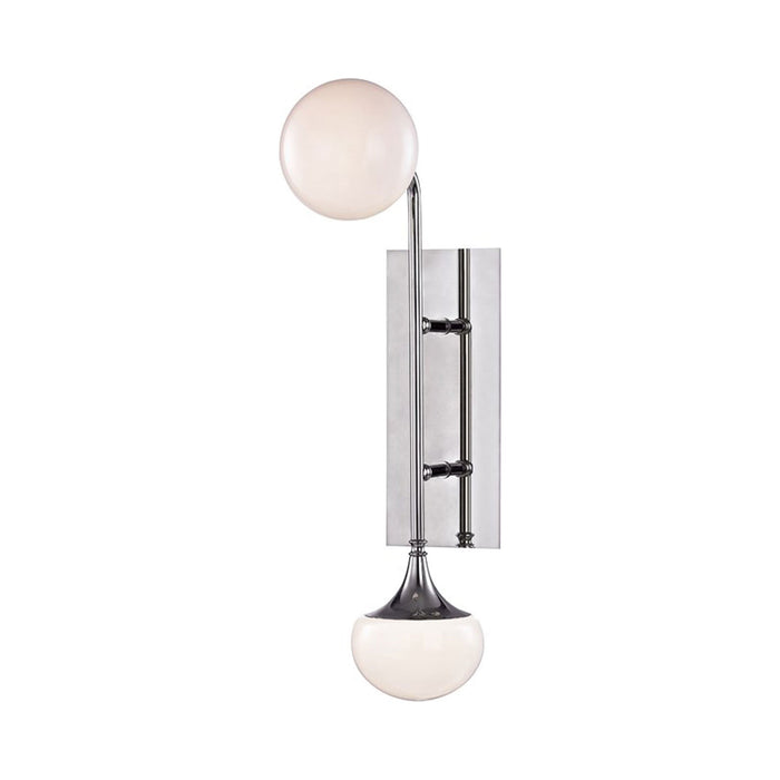 Flemming LED Wall Light in Polished Nickel.