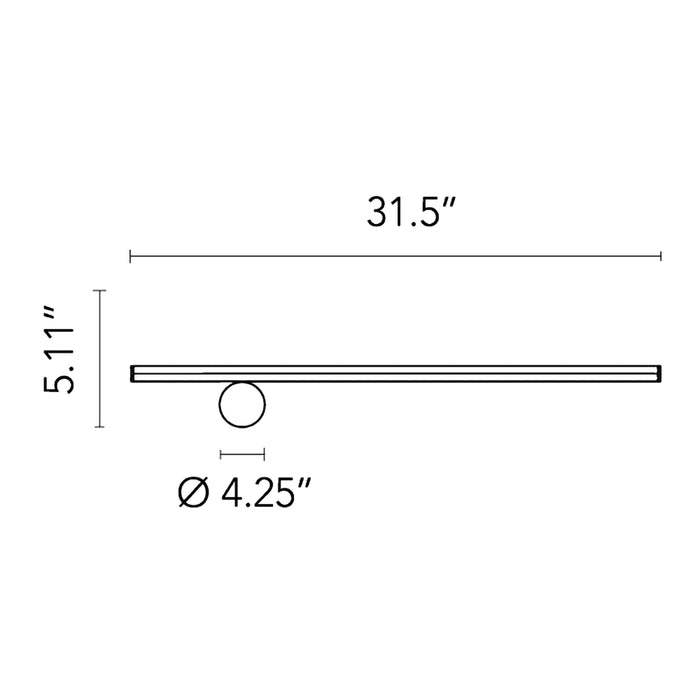 Coordinates LED Wall Light - line drawing.