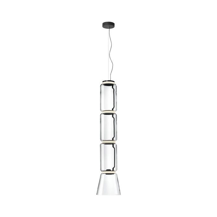 Noctambule Low Cylinder and Cone LED Pendant Light in 3 Low Cylinders.