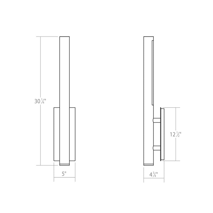 Flue™ Outdoor LED Wall Light - line drawing.