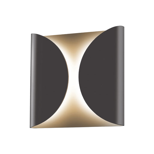 Folds Outdoor LED Wall Light in Small/Textured Bronze.