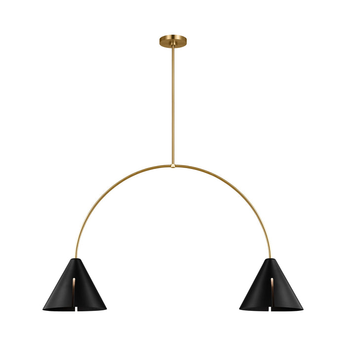 Cambre LED Linear Pendant Light in Midnight Black/Burnished Brass (2-Light).