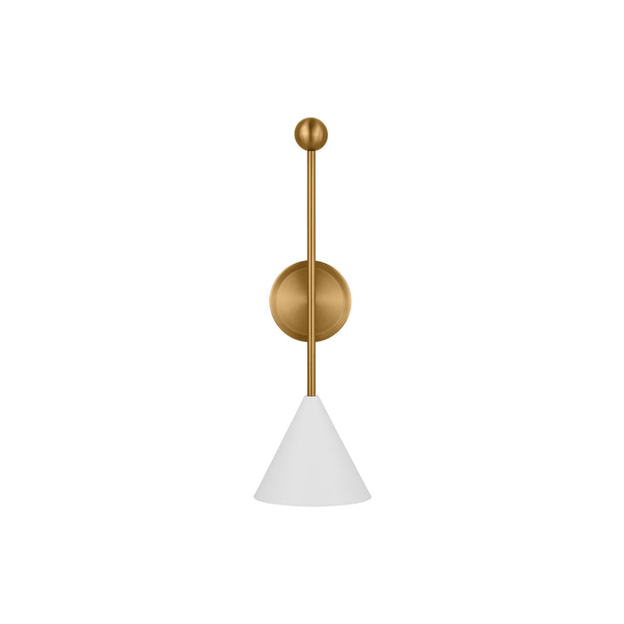 Cosmo Bath Wall Light in Matte White/Burnished Brass (Large).