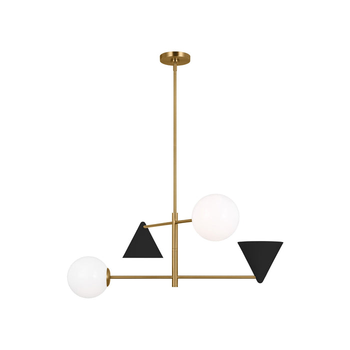 Cosmo Chandelier in Midnight Black/Burnished Brass (Large).