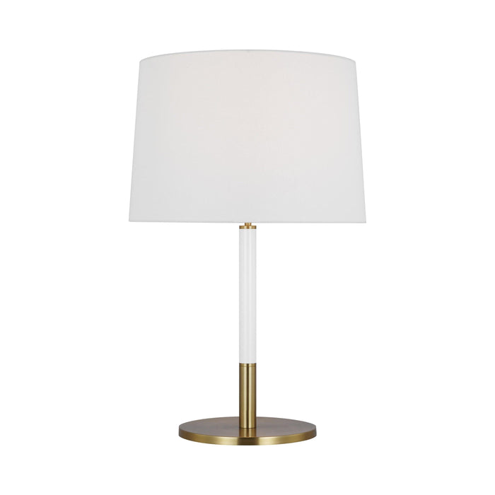 Monroe LED Table Lamp in Burnished Brass/White