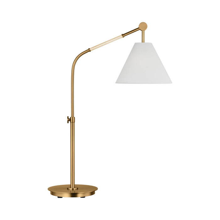 Remy Task LED Table Lamp in Burnished Brass.