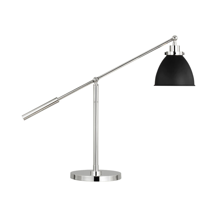 Wellfleet Dome LED Desk Lamp in Midnight Black and Polished Nickel.