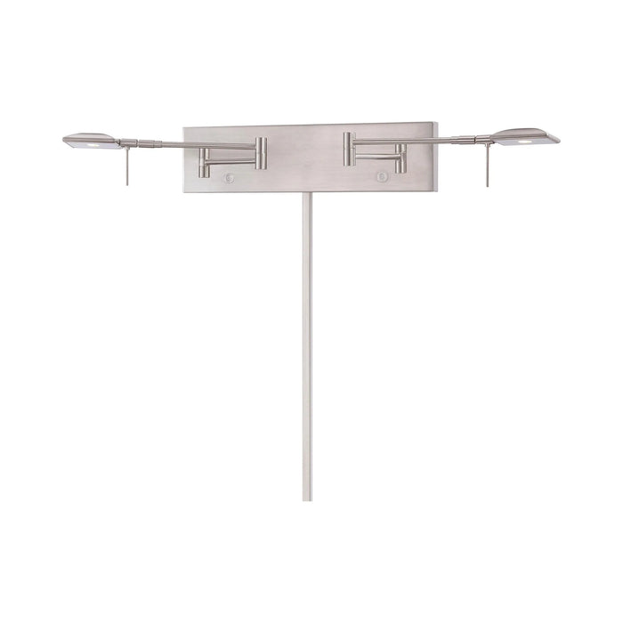 George's Reading Room LED Swing Arm Wall Light in Brushed Nickel (2.63-Inch).