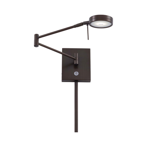George's Reading Room P4308 LED Swing Arm Wall Light in Copper Bronze Patina.