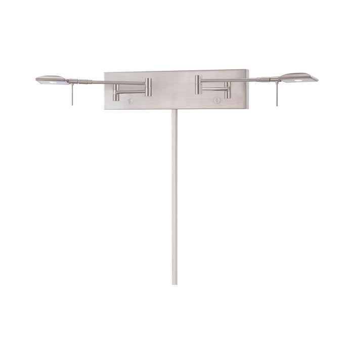 George's Reading Room P4329 2 Light LED Swing Arm Wall Light in Brushed Nickel.