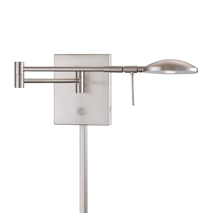 George's Reading Room P4338 LED Swing Arm Wall Light in Brushed Nickel.