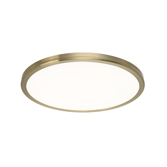 Geos LED Round Low-Profile Flush Mount Light in Large/2700K/Brushed Brass.