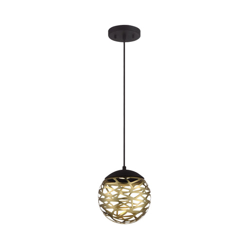 Golden Eclipse LED Pendant Light in Coal And Honey Gold.