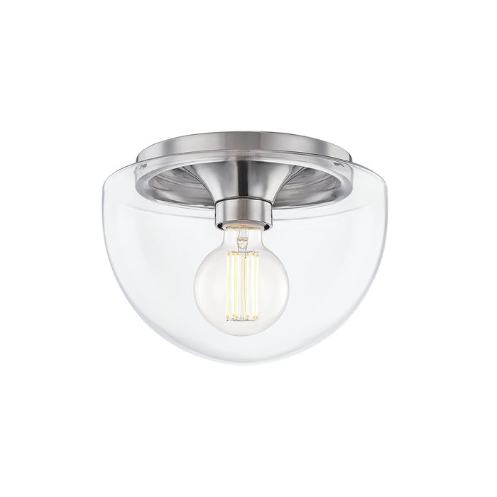 Grace Round Flush Mount Ceiling Light in Polished Nickel/Small.