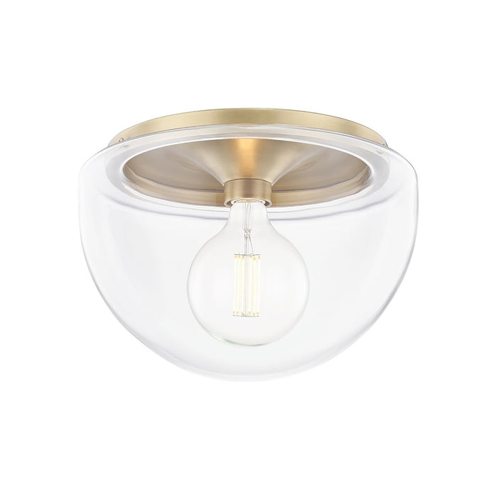 Grace Round Flush Mount Ceiling Light in Aged Brass/Large.