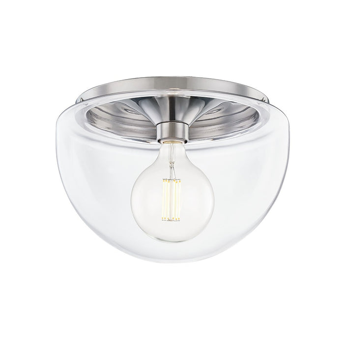 Grace Round Flush Mount Ceiling Light in Polished Nickel/Large.
