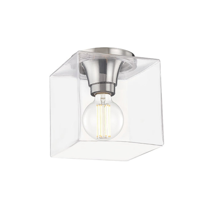 Grace Square Flush Mount Ceiling Light in Polished Nickel/Small.