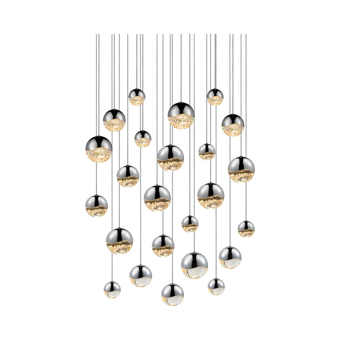 Grapes® 24-Light Round LED Multipoint Pendant Light in Polished Chrome/Assorted Bulb.