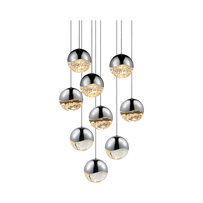 Grapes® LED Multipoint Pendant Light in Polished Chrome/Round / Large (9-Light).