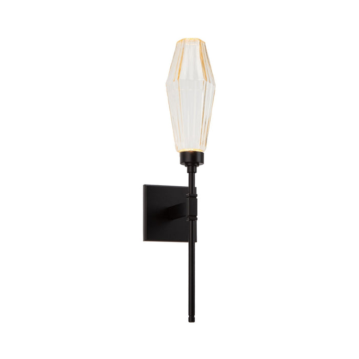 Aalto Belvedere LED Wall Light in Matte Black/Amber Glass (6.5-Inch).