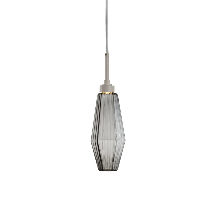Aalto LED Pendant Light in Metallic Beige Silver/Smoke Glass (17.2-Inch).