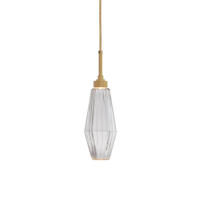Aalto LED Pendant Light in Gilded Brass/Clear Glass (17.2-Inch).